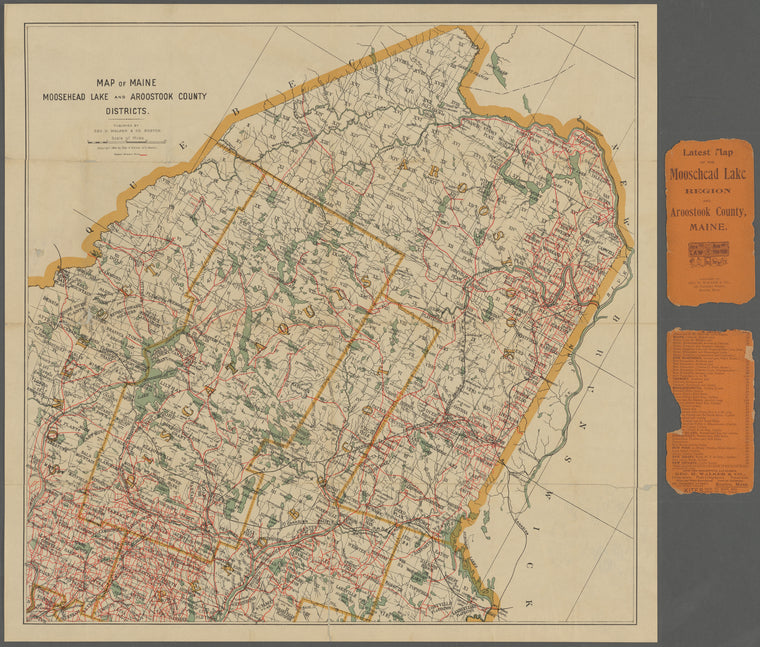 Map of Maine: Moosehead Lake and Aroostook County districts