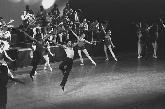 New York City Ballet production of "Concerto for Jazz Band and Orchestra" (One performance only Benefit for NYCB) with dancers from New York City Ballet and Dance Theatre of Harlem, choreography by George Balanchine and Arthur Mitchell (New York)
