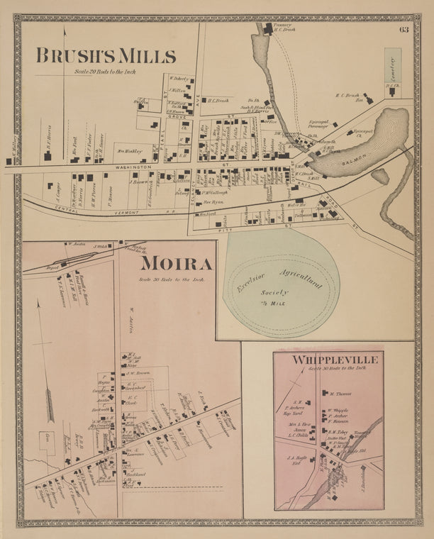 Brush's Mills [Village]; Moira [Village]; Whippleville [Village]