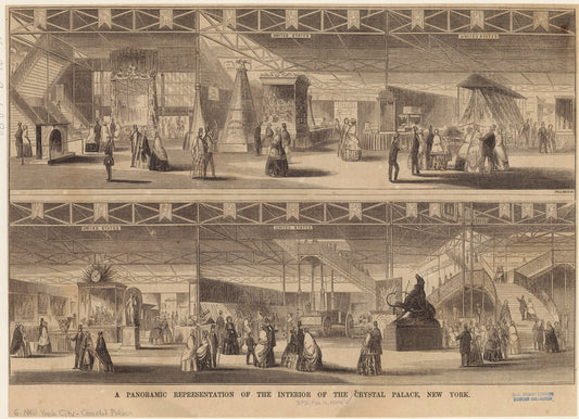 A panaromic representation of the interior of the Crystal Palace, New York