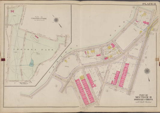 Plate 11 [Map bounded by Plan of Crotona Park, Southern Blvd., E. 170th St., Wilkins Ave.]