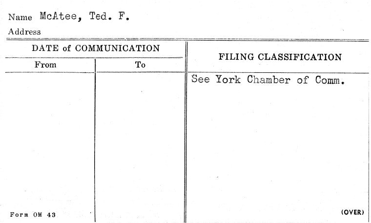 McAtee, Ted. F.