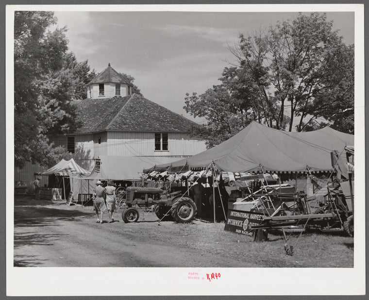 Exhibit of farm machinery at Shelby County horse show and fair, Shelbyville, Kentucky.