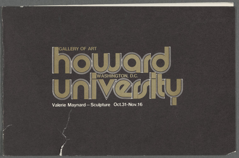 Leaflet for "Valerie Maynard - Sculpture" exhibition at Howard University Gallery of Art