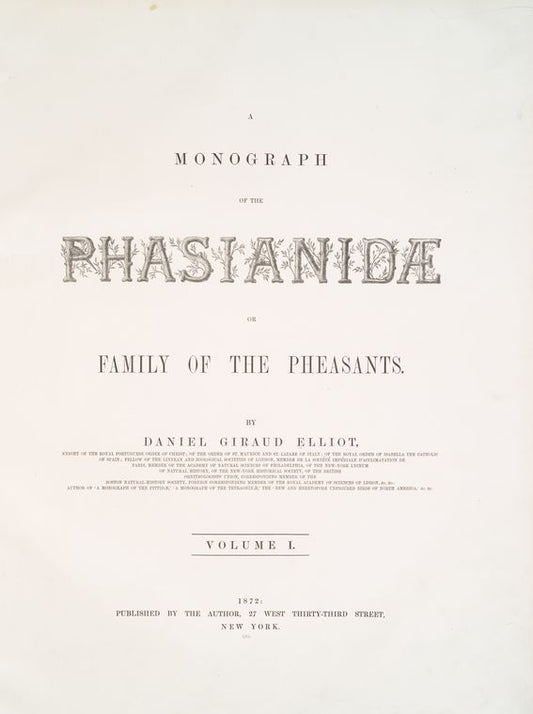 A monograph of the Phasianidae