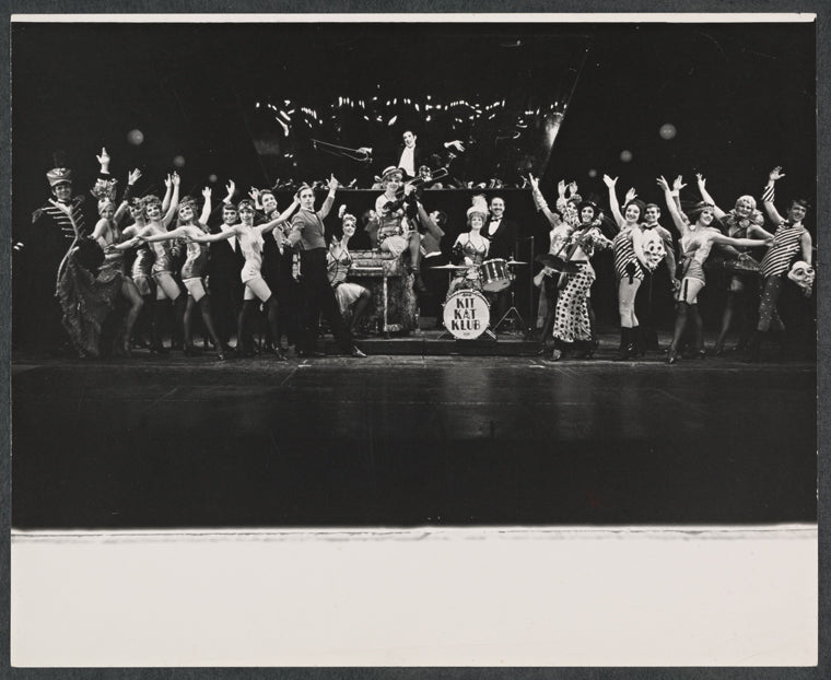 Robert Salvio [center] and unidentified others in the 1968 tour of the stage production Cabaret