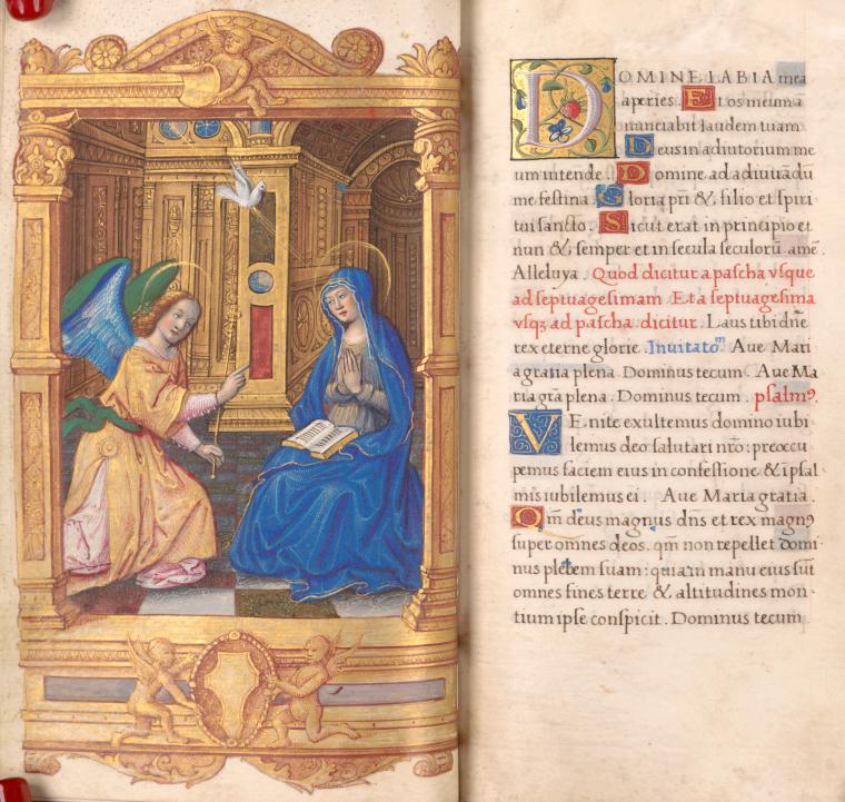Annunciation and beginning Hours of the Virgin
