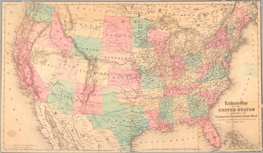 Railroad map of the United States to accompany the "Commercial travellers guide book".