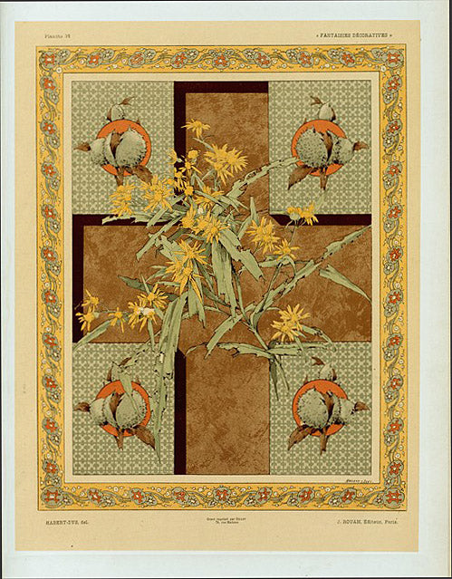 Cinq motifs pour papiers peints.