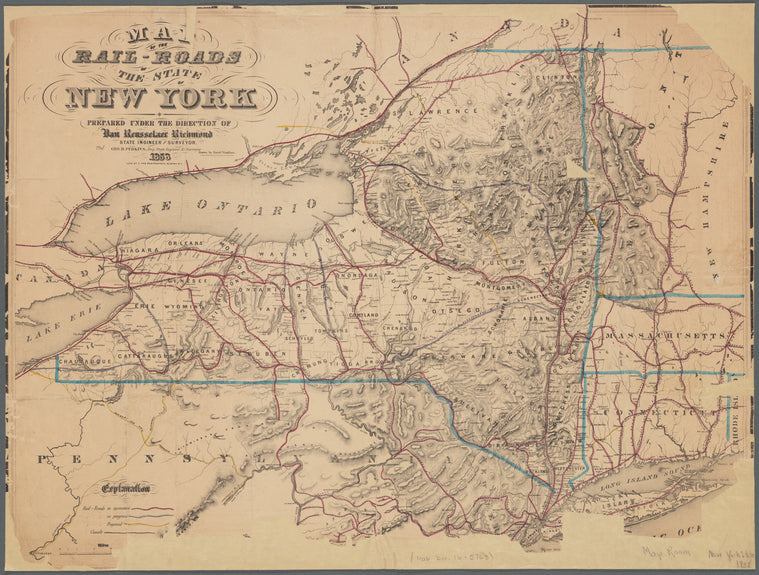 Map of the rail-roads of the State of New York