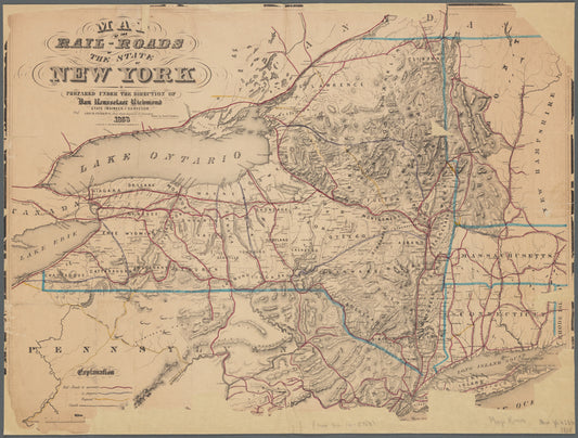 Map of the rail-roads of the State of New York