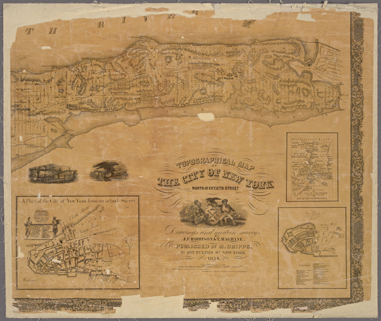 Topographical map of the City of New York : north of fiftieth street / drawings and modern surveys by J.F. Harrison & T. Magrane.