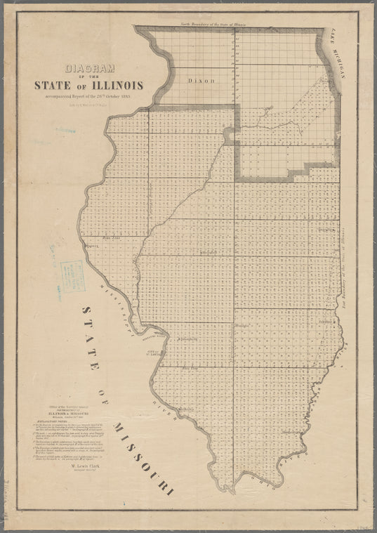 Diagram of the state of Illinois : accompanying report of the 28th October 1849