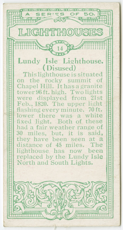 Lundy Isle Lighthouse ( now disused )