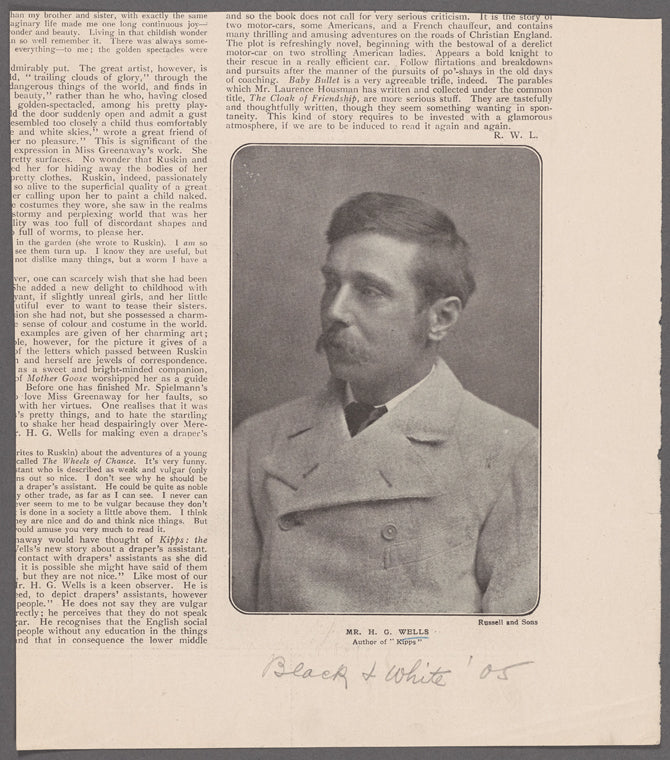 Mr. H.G. Wells. Author of "Kipps"