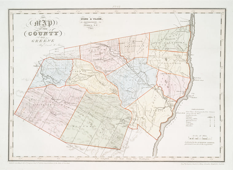 Map of the county of Greene