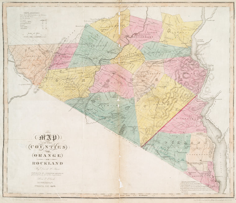 Map of the counties of Orange and Rockland