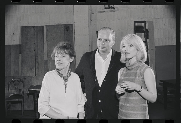 Lotte Lenya, Harold Prince and Jill Haworth in rehearsal for the stage production Cabaret
