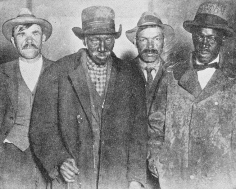 Black and white miners striking together in the coal fields of Pennsylvania
