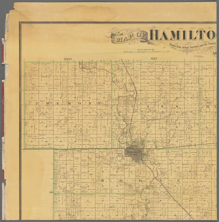 Map of Hamilton County, Iowa : drawn from actual surveys and the county records