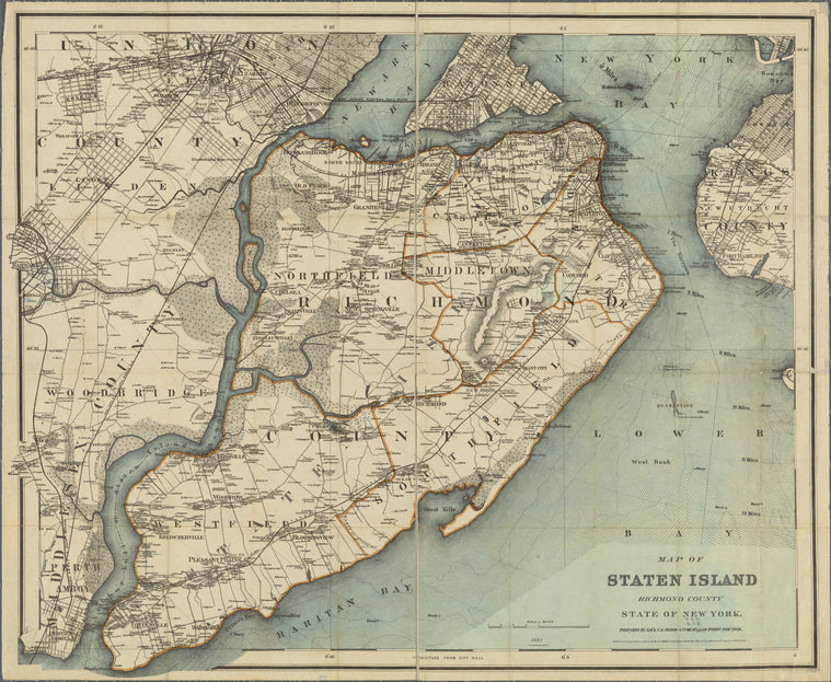 Map of Staten Island, Richmond County, State of New York