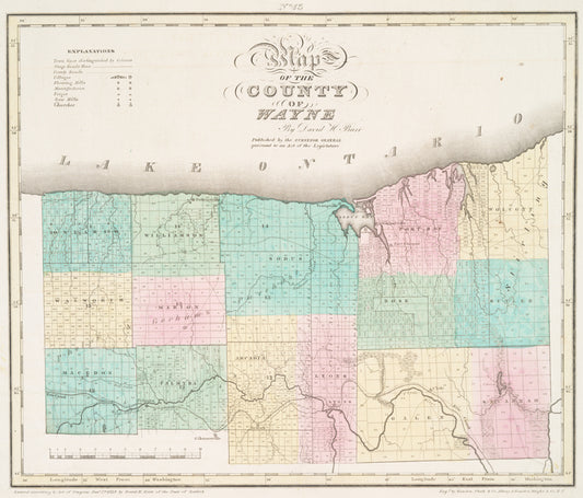 Map of the county of Wayne