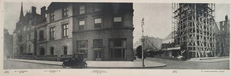 West 52nd St. - W.K. Vanderbilt - W.K. Vanderbilt Jr. - Brewster & Co., Automobiles and Carriages - St. Thomas Episcopal Church