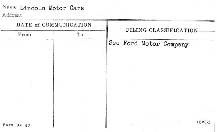 Lincoln Motor Cars