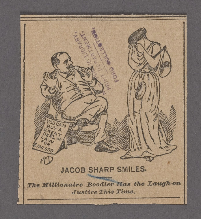 Jacob Sharp smiles. The millionaire boodler has the laugh-on justice this time.