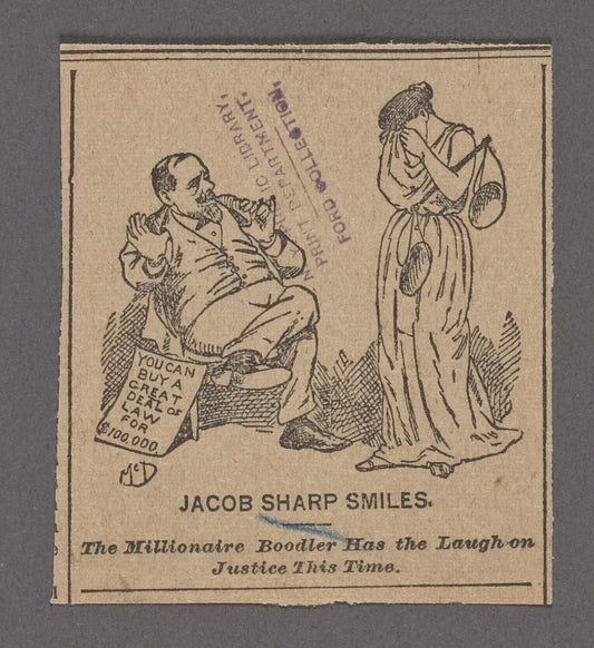 Jacob Sharp smiles. The millionaire boodler has the laugh-on justice this time.