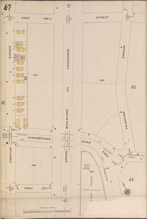 Bronx, V. 14, Plate No. 47 [Map bounded by E. 196th St., Valentine Ave., E. 193rd St., Creston Ave.]
