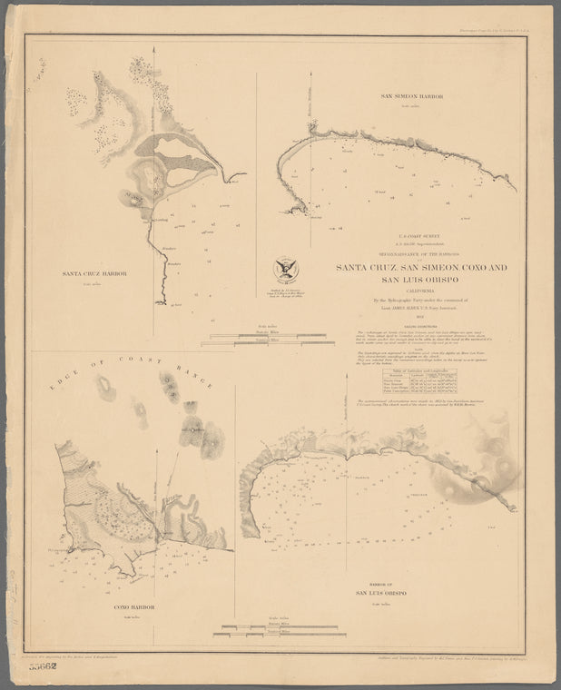 Reconnaissance of the harbors of Santa Cruz, San Simeon, Coxo and San Luis Obispo, California