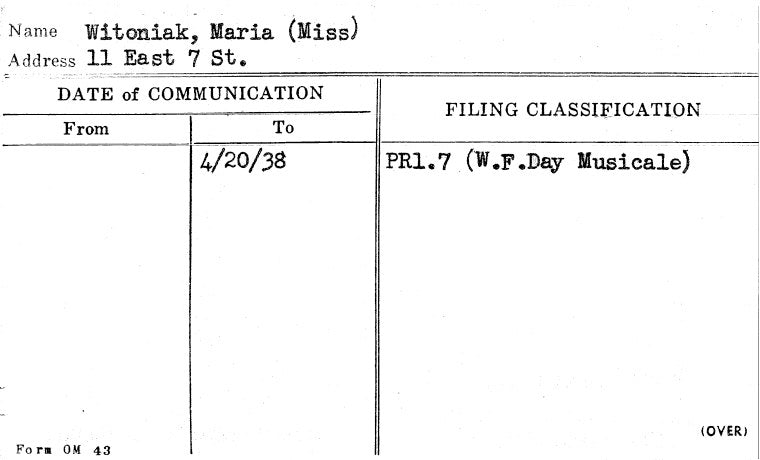 Witoniak, Maria (Miss)