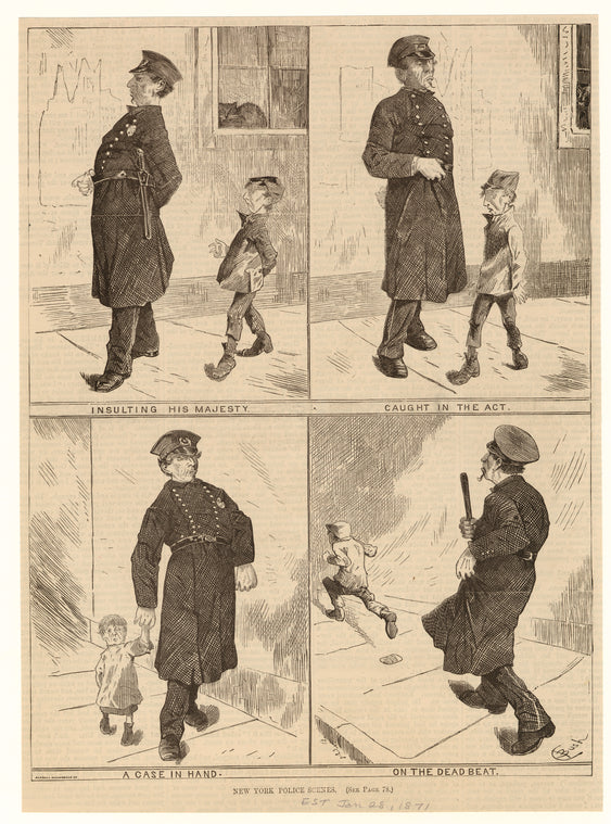 Encounter between a policeman and a young boy, New York City