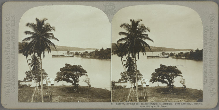 Harbor, showing the filibustering S. S. Bermuda, Port Antonio, Jamaica