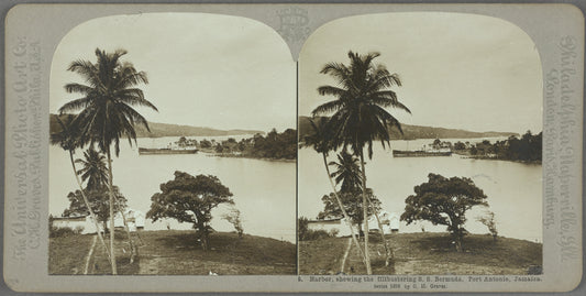Harbor, showing the filibustering S. S. Bermuda, Port Antonio, Jamaica