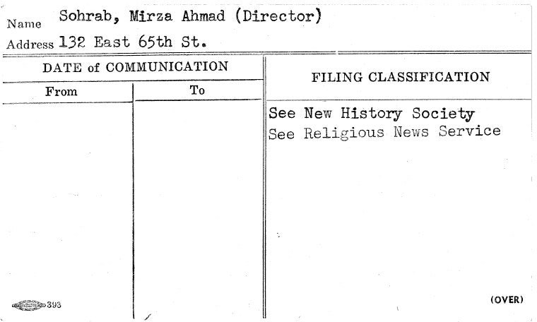 Sohrab, Mirza Ahmad (Director)
