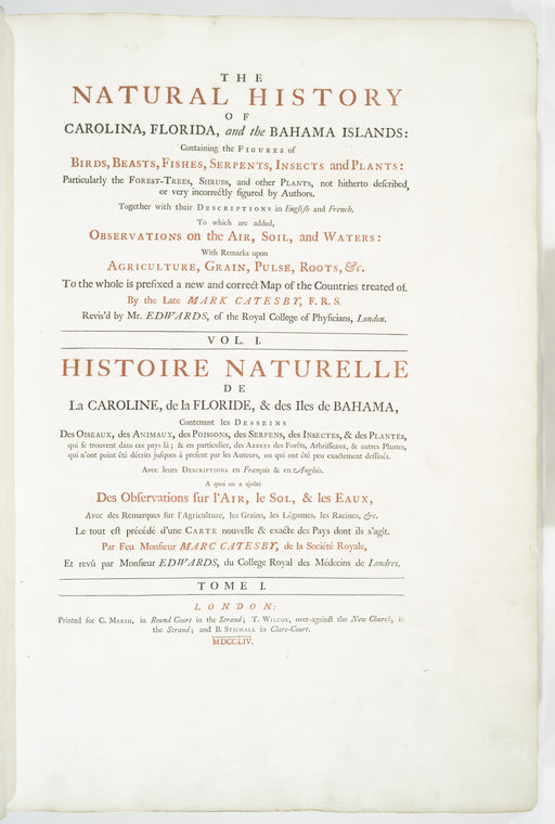The natural history of Carolina, Florida, and the Bahama Islands