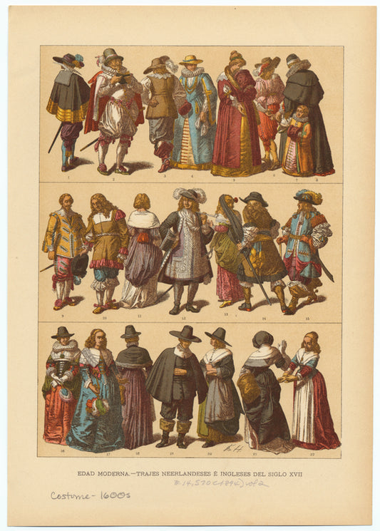Edad moderna : Trajes Neerlandeses é Ingleses del siglo XVII