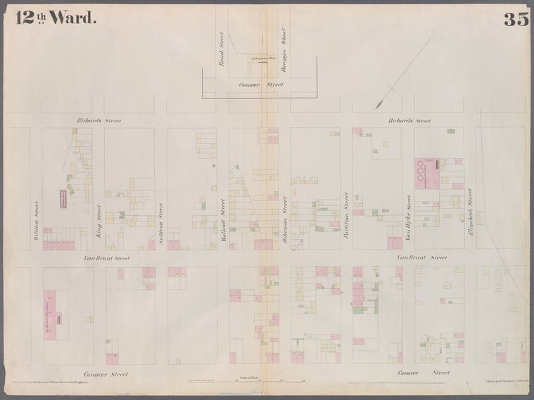 Plate 35: Map bounded by William Street, Richards Street, Elizabeth Street, Conover Street