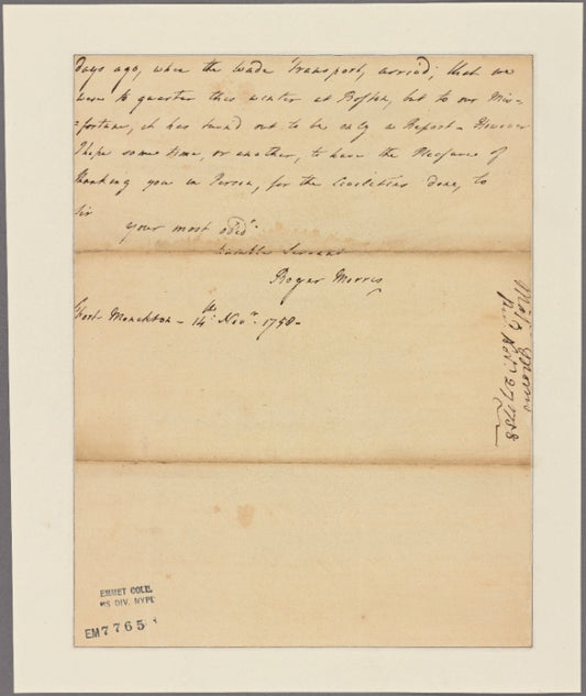 Letter to -- --
