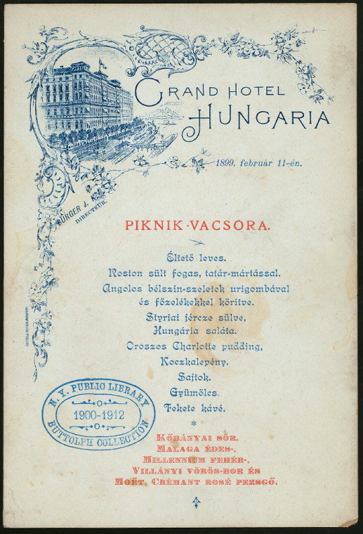 PICNIC(?) [held by] GRAD HOTEL [at] HUNGARY (FOR;)