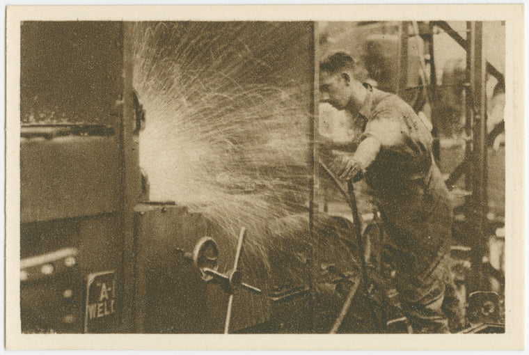 Electric welding.