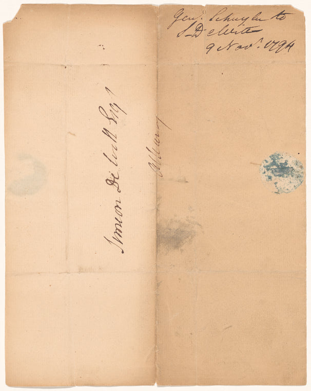 Letter from Philip Schuyler to Simeon De Witt