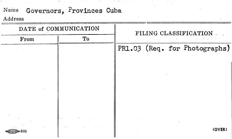 Governors, Provinces Cuba