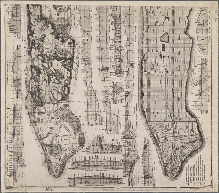 Geologic map and sections of Manhattan Island, State of New York