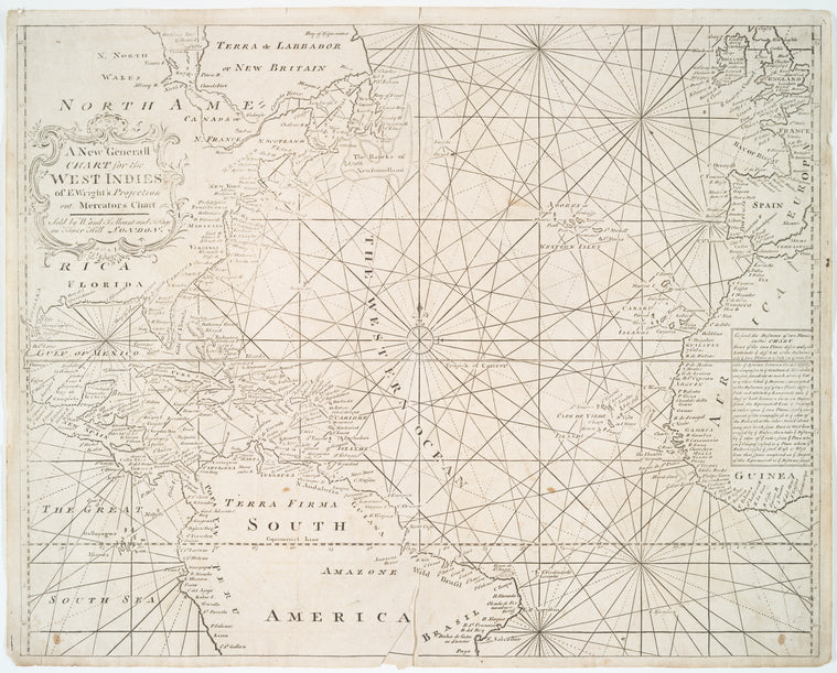 A New generall chart for the West Indies of E. Wright's projection vul. called Mercators chart.
