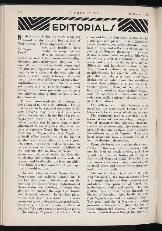 Opportunity: journal of Negro life