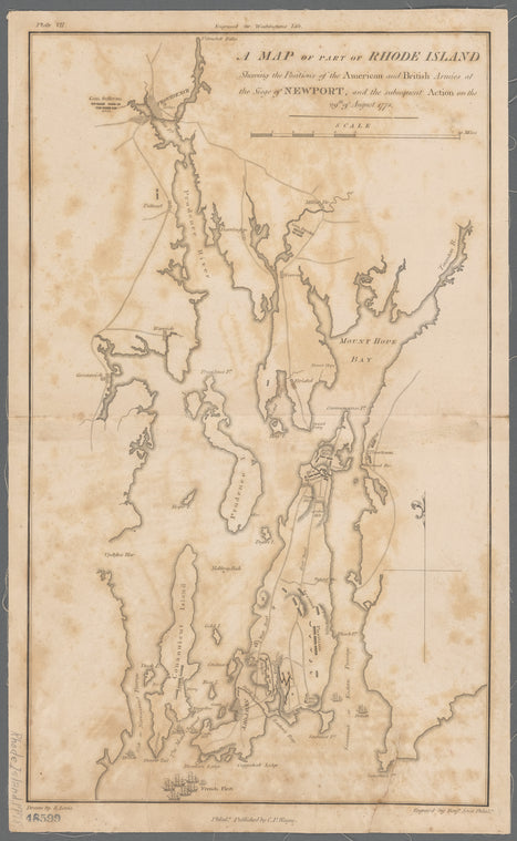 A map of part of Rhode Island shewing [sic] the positions of the American and British armies at the siege of Newport, and the subsequent action on the 29th of August, 1778
