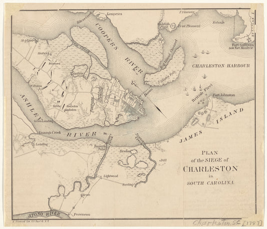 Plan of the siege of Charleston in South Carolina
